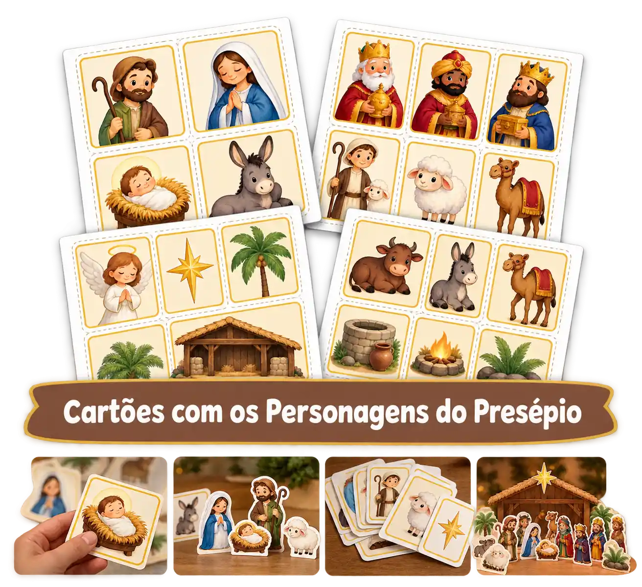 Bônus 3 — Cartões com os Personagens do Presépio