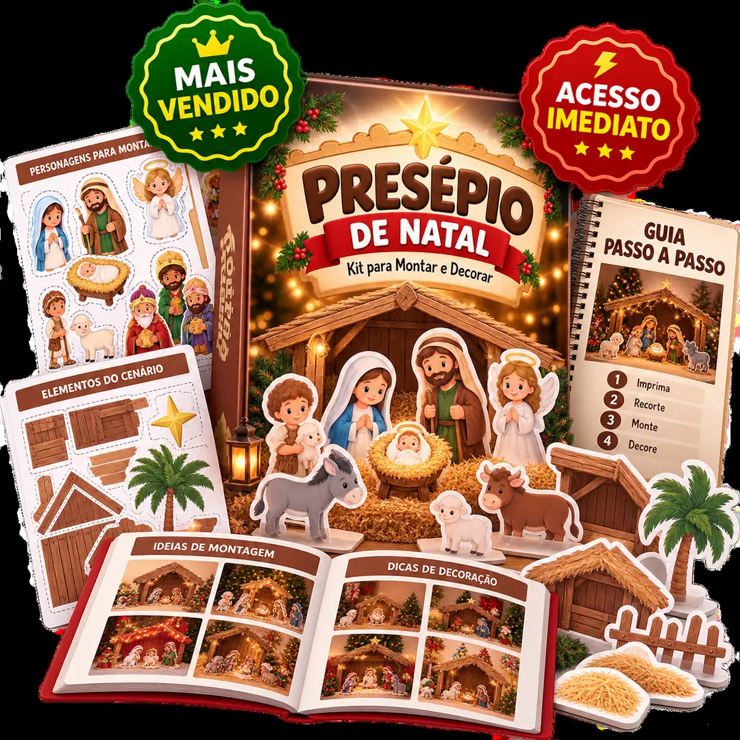 Kit Presépio de Natal para Imprimir, Recortar e Montar